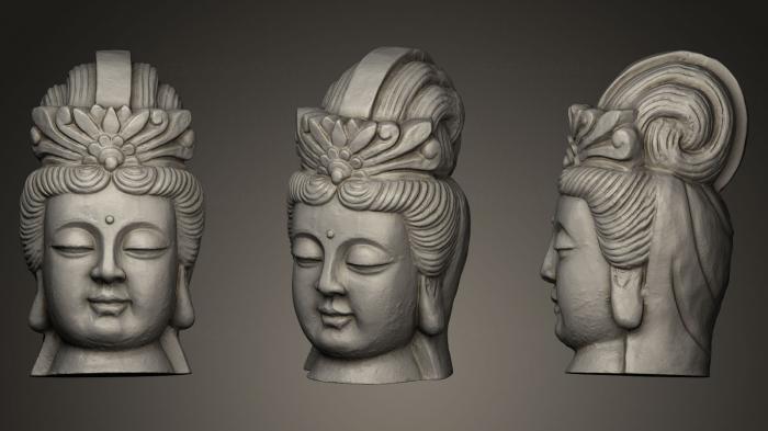 نموذج ثلاثي الأبعاد لآلة CNC التماثيل الهندية رأس بوذا